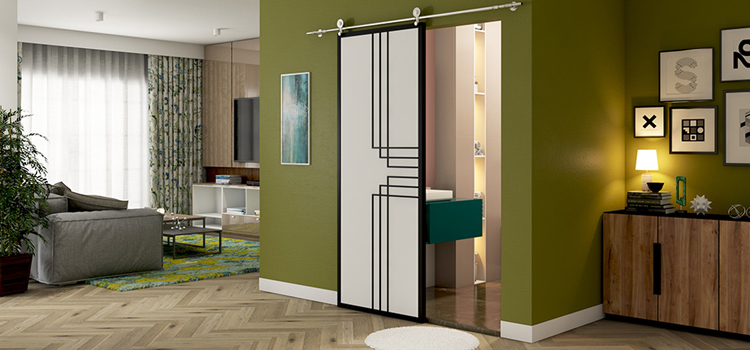 sliding bathroom door installation in August